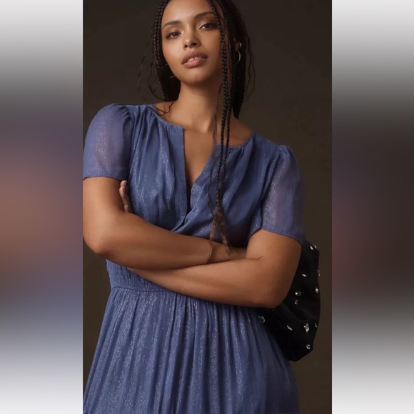 NWT Anthropologie The Somerset Maxi Dress: Lurex Edition Size L - Picture 6 of 12